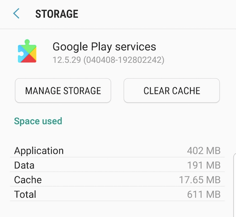 clear google play services cache