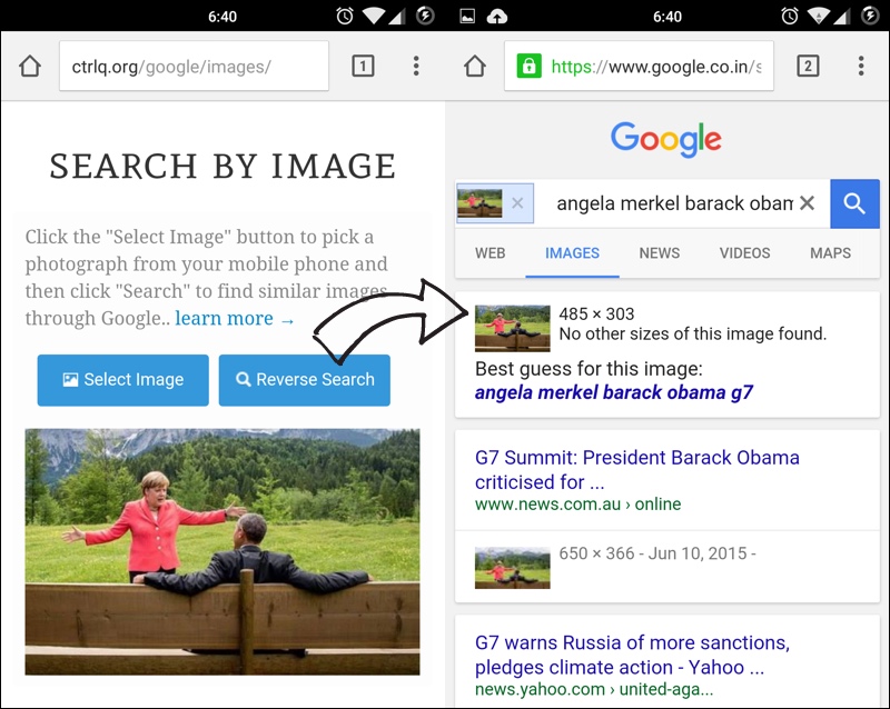 how to do reverse image search on mobile